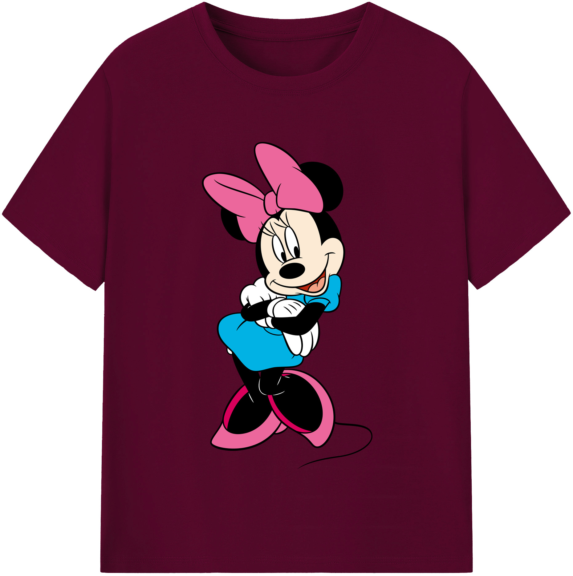 （画像用） ミッキーマウス Mickey Mouse レディースカジュアルプリントTシャツ（綿100％）